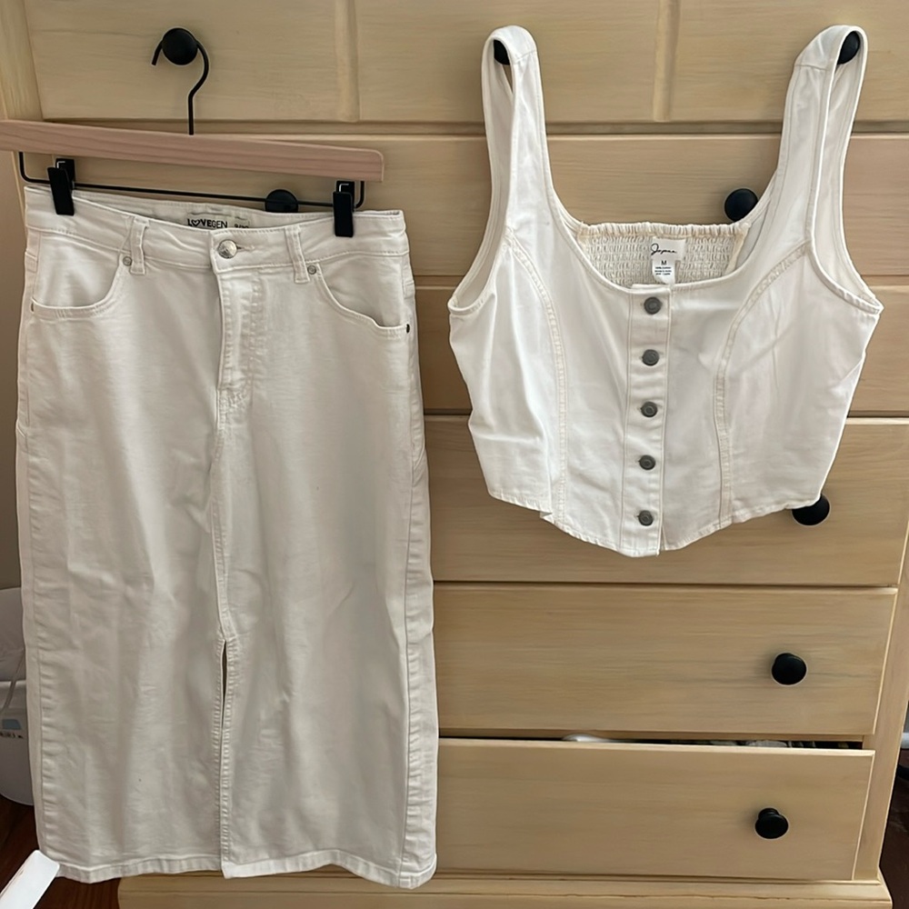 Denim skirt set